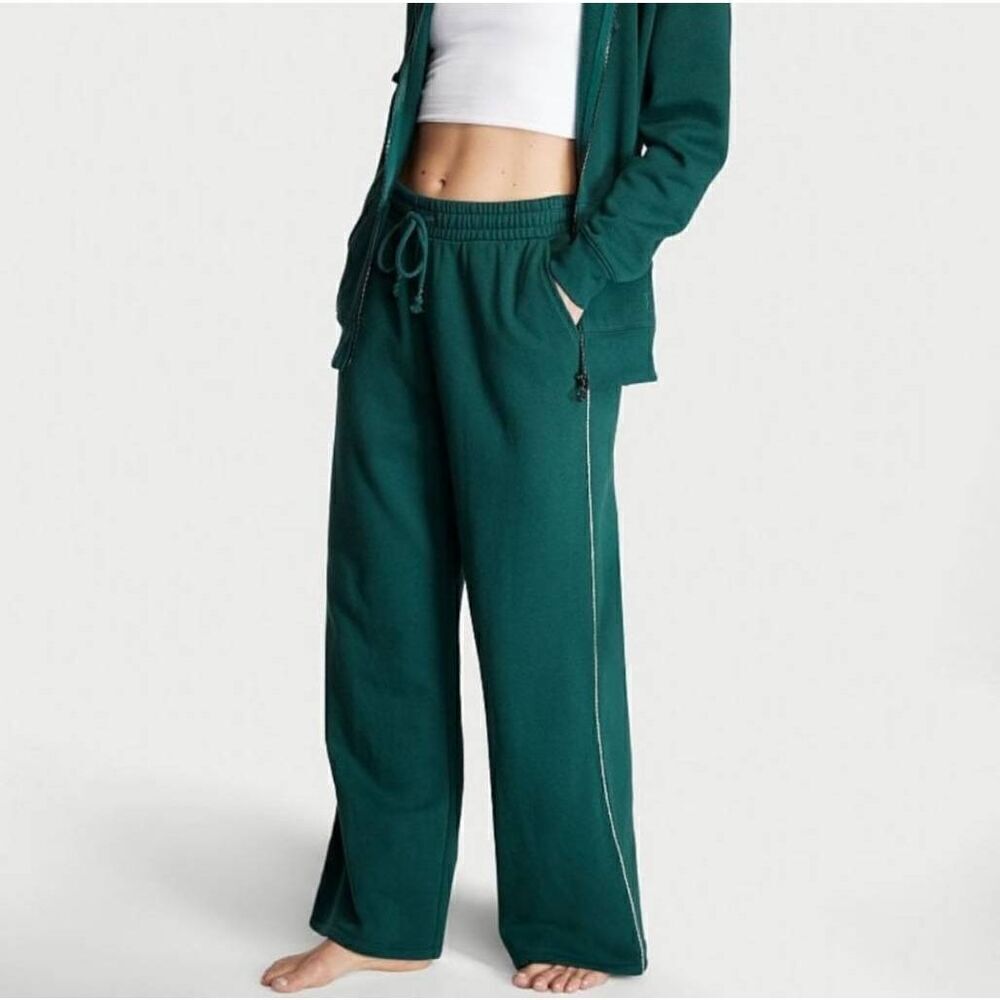Victoria's Secret Cotton Fleece Wide Leg Lounge Pants